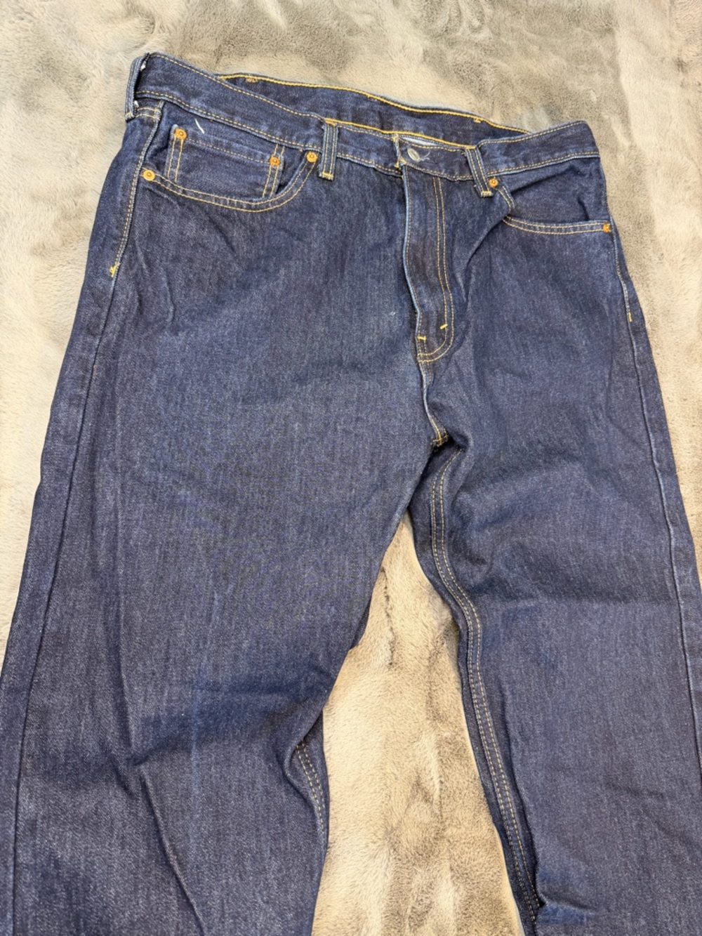 Levi’s 505 Men’s Straight Leg Jeans W38 L30 | Dark Wash Classic Denim - Picture 4 of 7